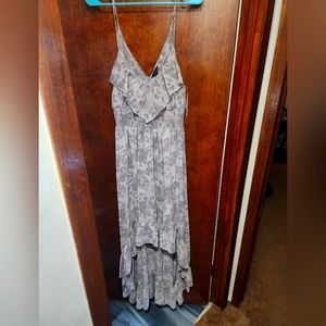 Guess Dress High Low built in slip gray leopard print Size M